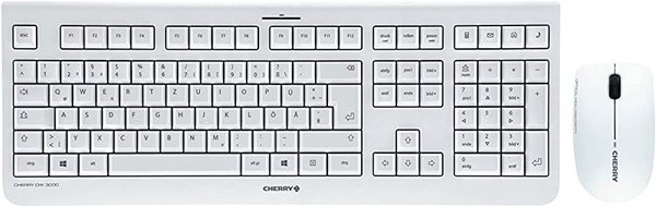 CHERRY DW 3000, kabelloses Tastatur- und Maus-Set, weiß